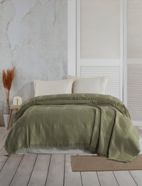 L'essentiel linge de maison Manta Jacquard Doble Piqué Caqui 220 x 240 cm
